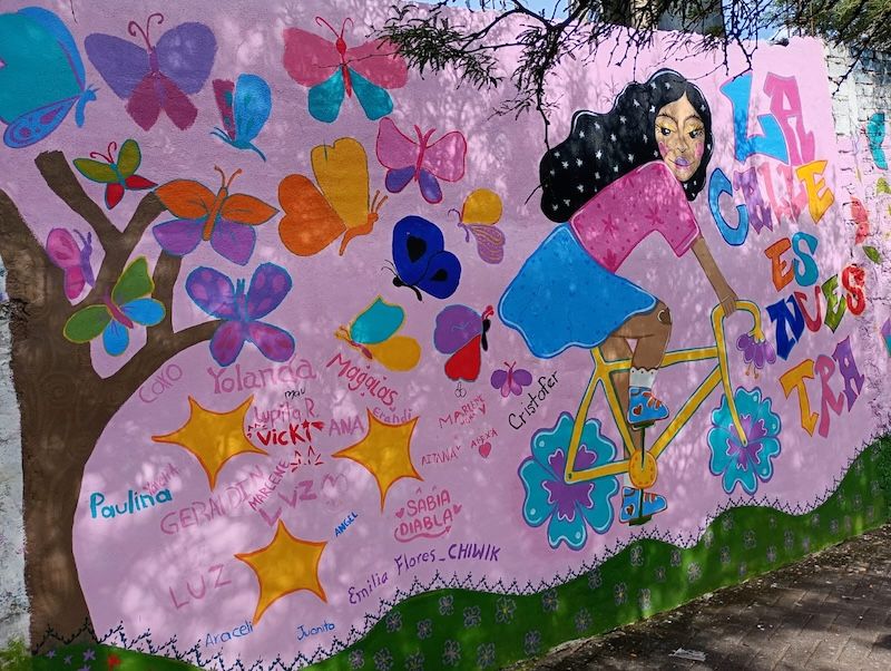 Mural público mujeres bici mexico cdhvd